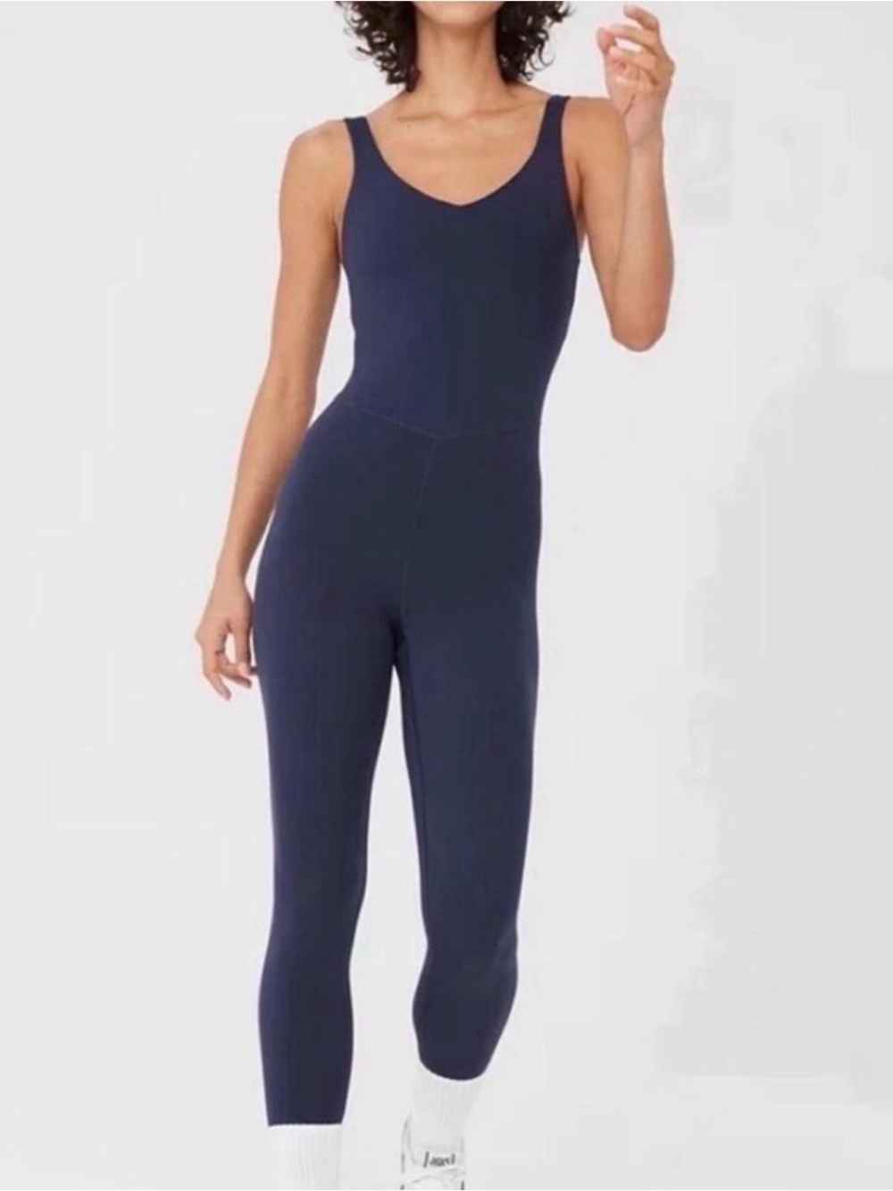 aerie Navy Sleeveless Fitted Jumpsuit